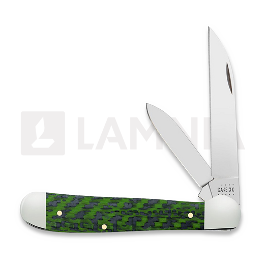 Case Cutlery Green & Black Carbon Fiber Weave Smooth Copperhead linkkuveitsi 50713