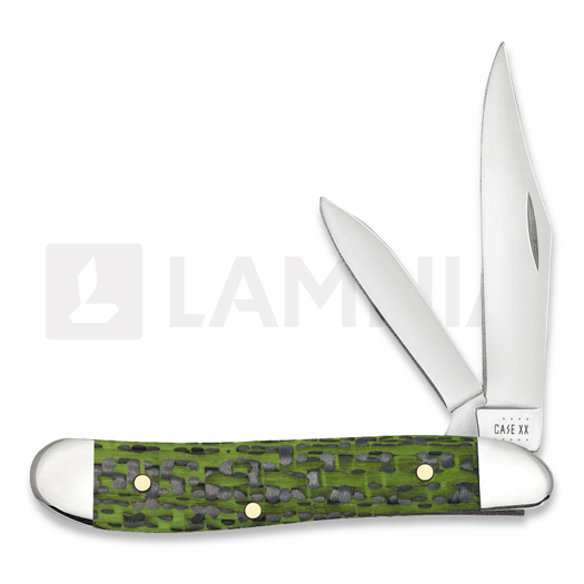 Case Cutlery Green & Black Carbon Fiber Weave Smooth Peanut pocket knife 50714