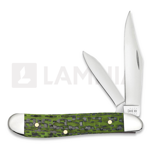 Case Cutlery Green & Black Carbon Fiber Weave Smooth Peanut pocket knife 50714