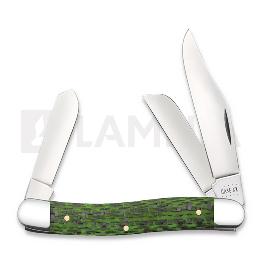 Case Cutlery Green & Black Carbon Fiber Weave Smooth Stockman pocket knife 50712