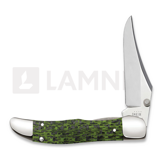 Pocket knife Case Cutlery Kickstart Green & Black Carbon Fiber Weave Mid-Folding Hunter 50711