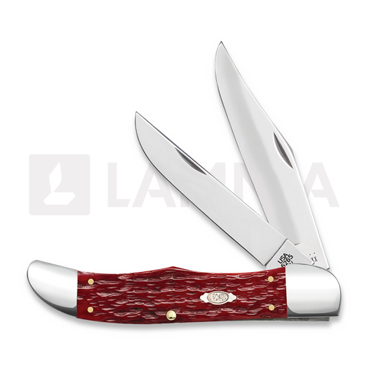Case Cutlery Large Folding Hunter, Dark Red Bone Peach Seed Jig 31960