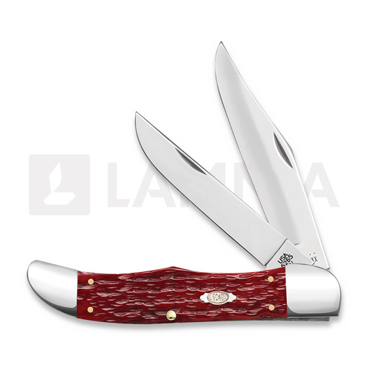 Case Cutlery Large Folding Hunter, Dark Red Bone Peach Seed Jig 31960