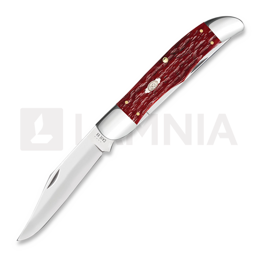 Case Cutlery Large Folding Hunter, Dark Red Bone Peach Seed Jig 31960