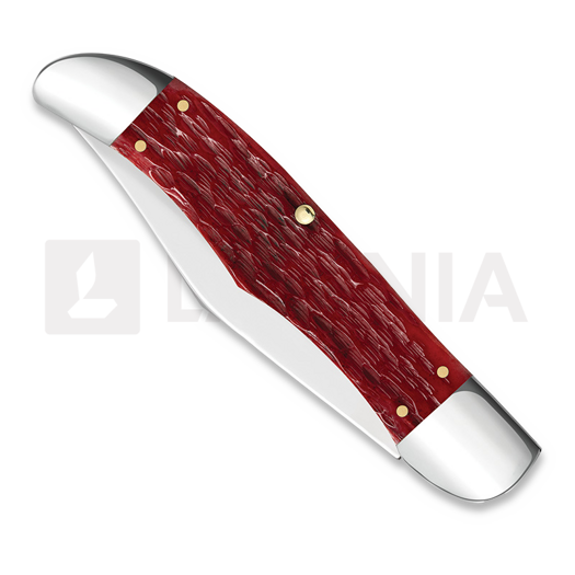 Case Cutlery Large Folding Hunter, Dark Red Bone Peach Seed Jig 31960