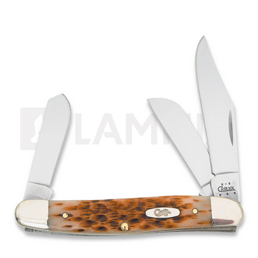 Pocket knife Case Cutlery Large Stockman Amber Bone 00128