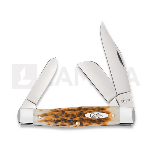 Case Cutlery Large Stockman, Amber Bone Peach Seed Jig 10724
