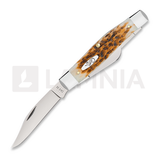 Case Cutlery Large Stockman, Amber Bone Peach Seed Jig 10724