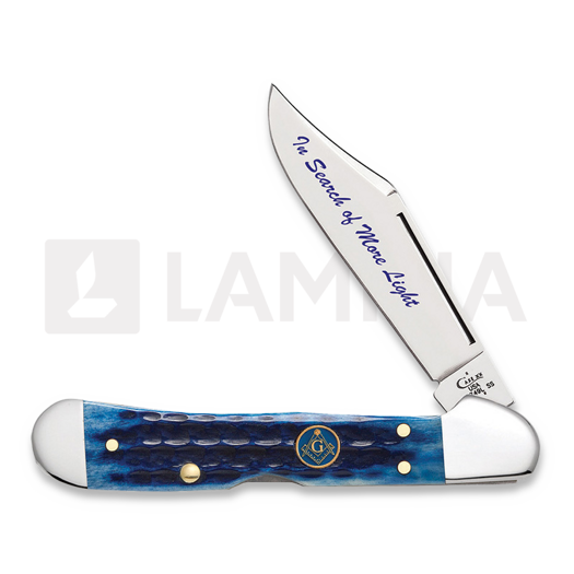 Pocket knife Case Cutlery Masonic Mini Copperlock Blue 25531