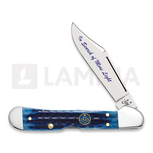 Pocket knife Case Cutlery Masonic Mini Copperlock Blue 25531