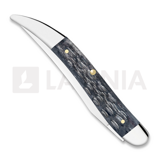 Case Cutlery Medium Texas Toothpick, Pocket Worn Gray Bone Crandall Jig 58421