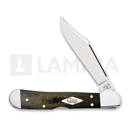 Case Cutlery Mini CopperLock, Black/Green/Natural Canvas Micarta Smooth 23475