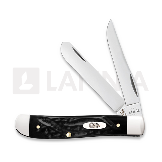 Case Cutlery Mini Trapper, Black Synthetic Rough Jig 18237