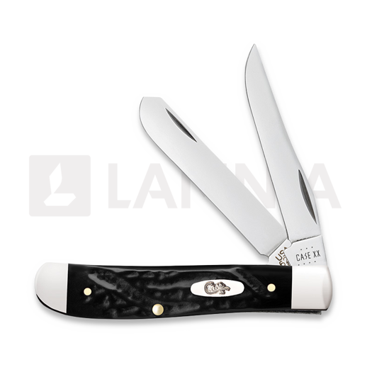 Case Cutlery Mini Trapper, Black Synthetic Rough Jig 18237