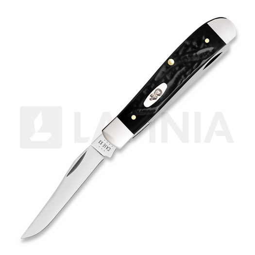Case Cutlery Mini Trapper, Black Synthetic Rough Jig 18237