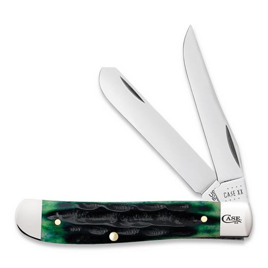 Case Cutlery Mini Trapper, Hunter Green Bone Deep Canyon Jig 75834