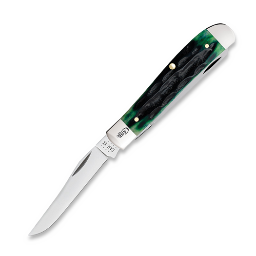 Case Cutlery Mini Trapper, Hunter Green Bone Deep Canyon Jig 75834