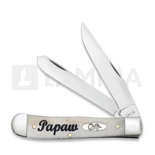 Case Cutlery Natural Bone Smooth Embellished Trapper in Gift Tin pocket knife 10430