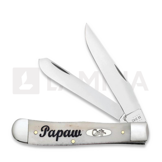 Case Cutlery Natural Bone Smooth Embellished Trapper in Gift Tin Pocket knife 10430
