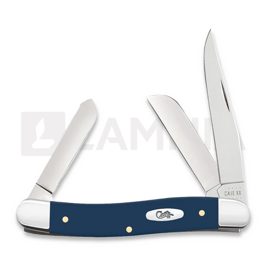 Pocket knife Case Cutlery Navy Blue Synthetic Smooth Medium Stockman with Pen Blade 23612