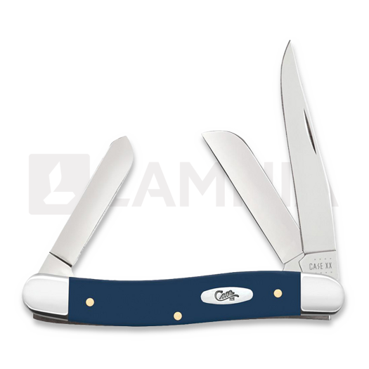 Case Cutlery Navy Blue Synthetic Smooth Medium Stockman with Pen Blade pocket knife 23612