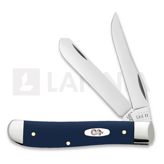 Case Cutlery Navy Blue Synthetic Smooth Mini Trapper pocket knife 23613