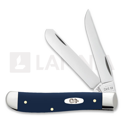Case Cutlery Navy Blue Synthetic Smooth Mini Trapper pocket knife 23613