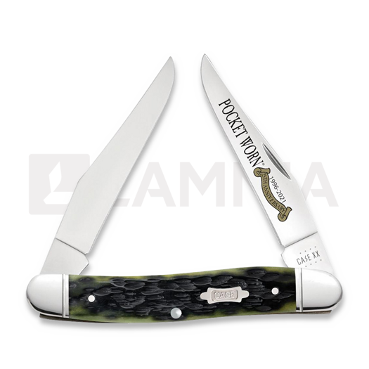Case Cutlery Olive Green Bone Peach Seed Jig Muskrat pocket knife 38195