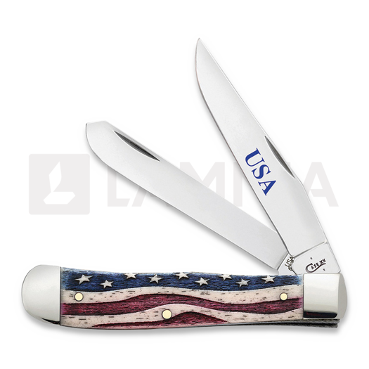 Pocket knife Case Cutlery Patriotic Trapper Smooth Bone 64132