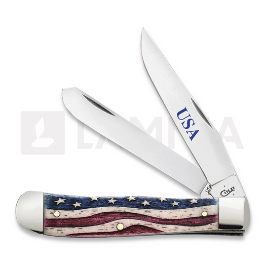 Case Cutlery Patriotic Trapper Smooth Bone pocket knife 64132