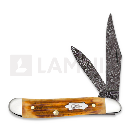 Case Cutlery Peanut Damascus, Second Cut Jig Burnt Goldenrod 52423