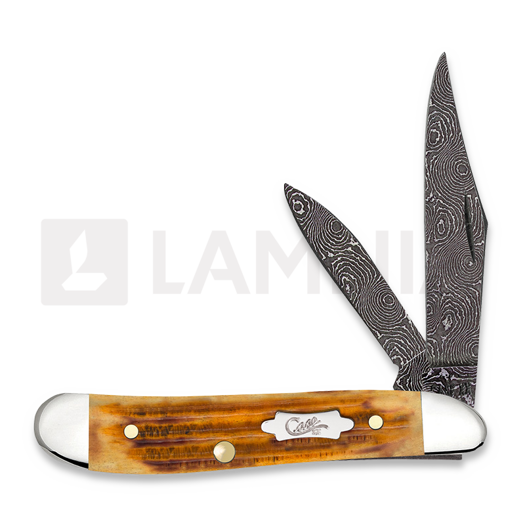 Case Cutlery Peanut Damascus, Second Cut Jig Burnt Goldenrod 52423