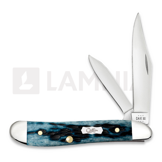 Case Cutlery Peanut, Pocket Worn Mediterranean Blue Bone Peach Seed Jig 51858