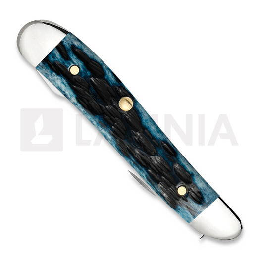 Case Cutlery Peanut, Pocket Worn Mediterranean Blue Bone Peach Seed Jig 51858