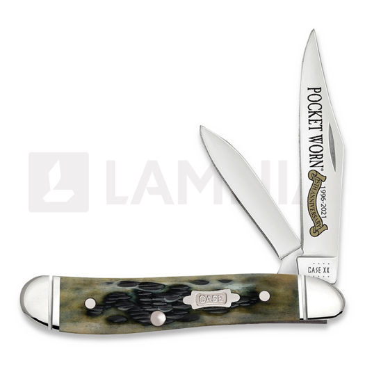 Case Cutlery Pocket Worn Olive Green Bone Peach Seed Jig Peanut fällkniv 38196