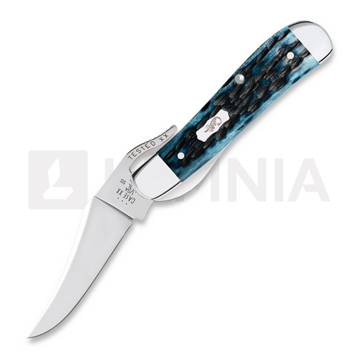 Case Cutlery RussLock, Pocket Worn Mediterranean Blue Bone Peach Seed Jig 51859