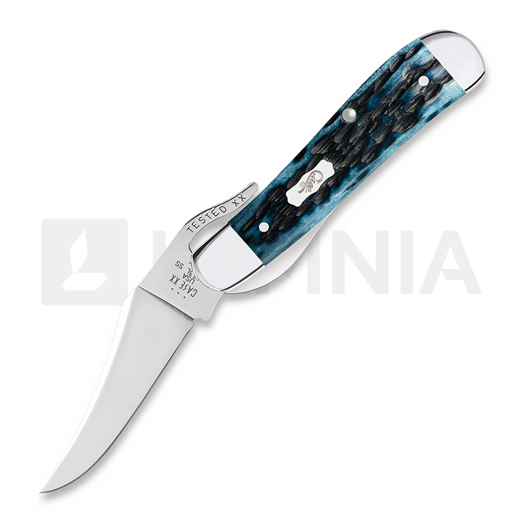 Case Cutlery RussLock, Pocket Worn Mediterranean Blue Bone Peach Seed Jig 51859