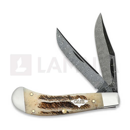 Case Cutlery Saddlehorn Damascus, Vintage Bone 77465