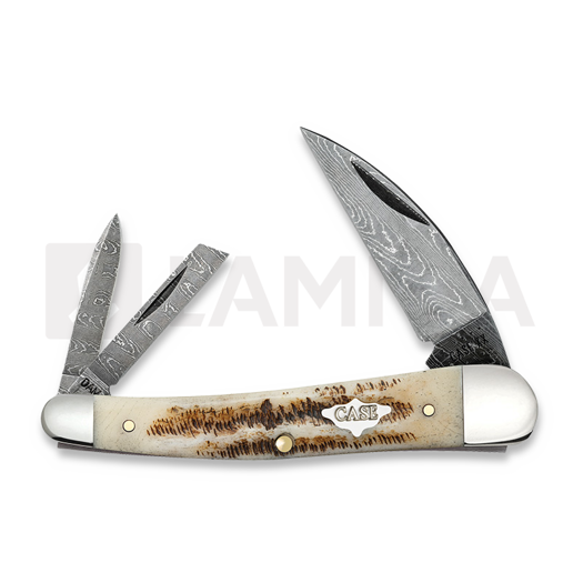 Case Cutlery Seahorse Whittler Damascus, Vintage Bone 77464