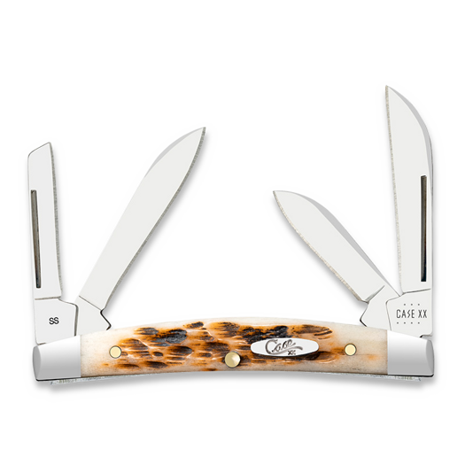 Case Cutlery Small Congress, Amber Bone Peach Seed Jig 10723