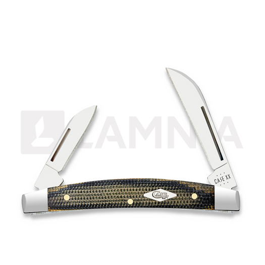 Case Cutlery Small Congress, Black/Green/Natural Canvas Micarta 23477
