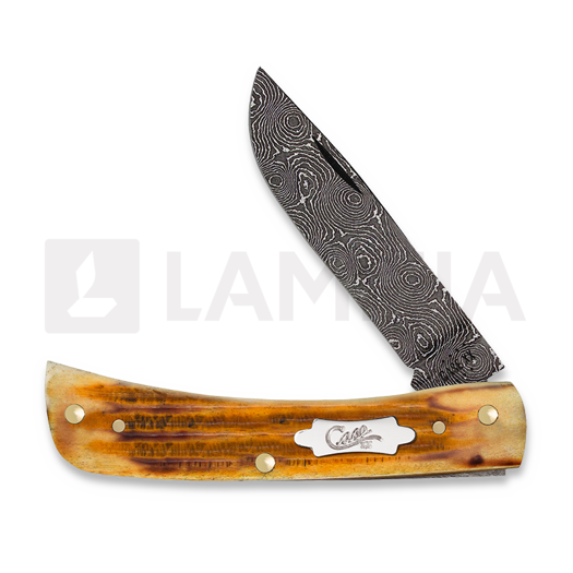 Case Cutlery Sod Buster Jr Damascus, Second Cut Jig Burnt Goldenrod 52421