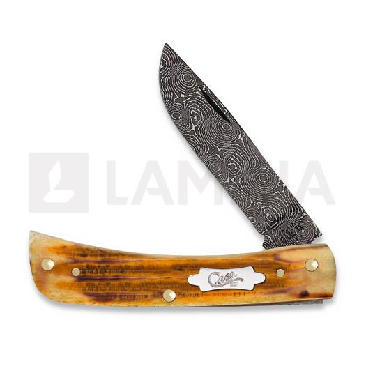 Case Cutlery Sod Buster Jr Damascus, Second Cut Jig Burnt Goldenrod 52421