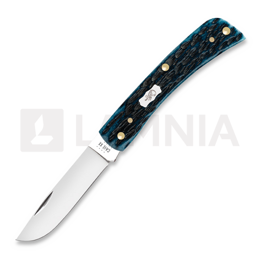 Case Cutlery Sod Buster, Pocket Worn Mediterranean Blue Bone Peach Seed Jig 51854