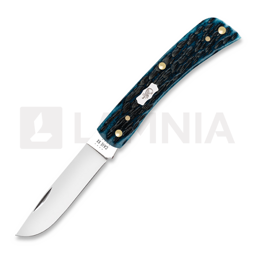 Case Cutlery Sod Buster, Pocket Worn Mediterranean Blue Bone Peach Seed Jig 51854