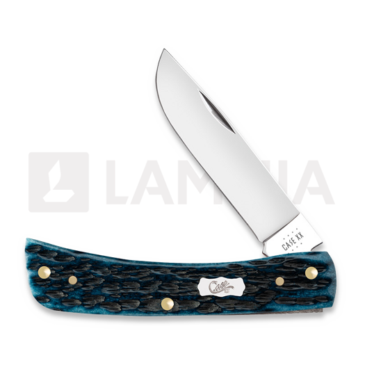 Case Cutlery Sod Buster, Pocket Worn Mediterranean Blue Bone Peach Seed Jig 51854
