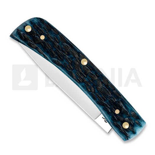 Case Cutlery Sod Buster, Pocket Worn Mediterranean Blue Bone Peach Seed Jig 51854