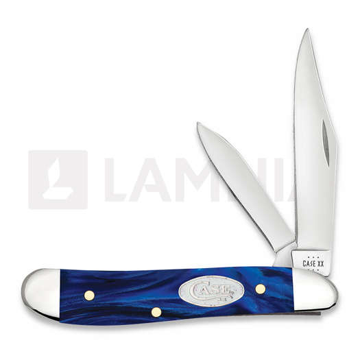Pocket knife Case Cutlery SparXX Blue Pearl Kirinite Smooth Peanut 23446