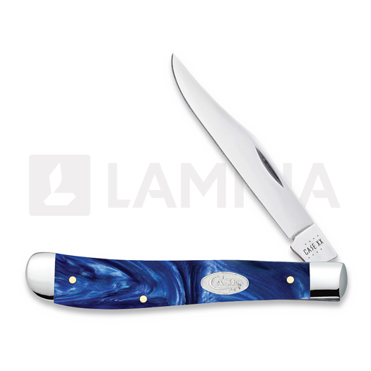 Pocket knife Case Cutlery SparXX Blue Pearl Kirinite Smooth Slimline Trapper 23445