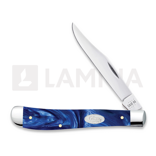 Pocket knife Case Cutlery SparXX Blue Pearl Kirinite Smooth Slimline Trapper 23445